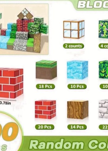 100 Parça Minecraft Manyetik Küp Eğitici Oyuncak