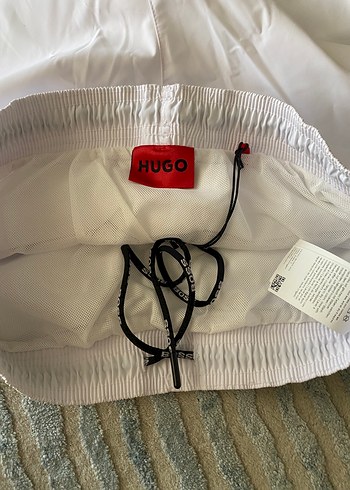 Beyaz HUGO Baskılı Erkek Şort Mayo ORJİNAL - Görsel 4