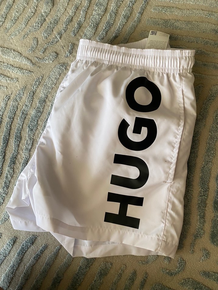 Erkek Beyaz Mini Mayo Şort Hugo sıfır ORJİNAL - Görsel 2