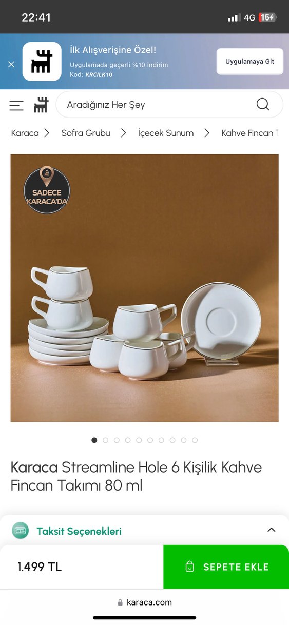 Beyaz Seramik Kahve Fincanı ve Tabağı Seti - Görsel 4