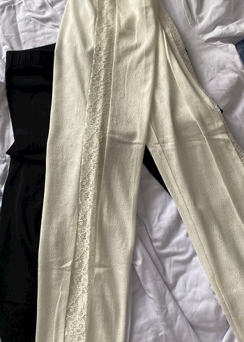 Beyaz Nakışlı dantel detaylı tayt - Görsel 2