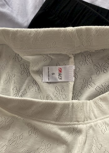 Beyaz Nakışlı dantel detaylı tayt - Görsel 4