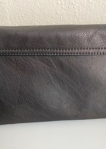 Siyah Deri Kadın kol Çantası, Tokalı, - Görsel 2