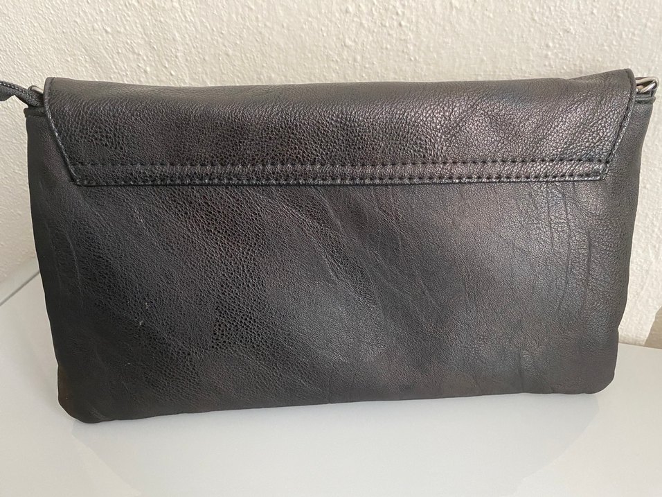 Siyah Deri Kadın kol Çantası, Tokalı, - Görsel 2