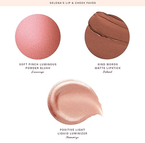 Beden Rare beauty Selenas lip and cheek faves makyaj seti