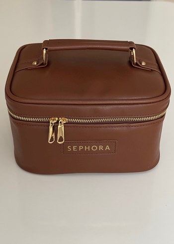 Kahverengi Deri SEPHORA Makyaj Çantası