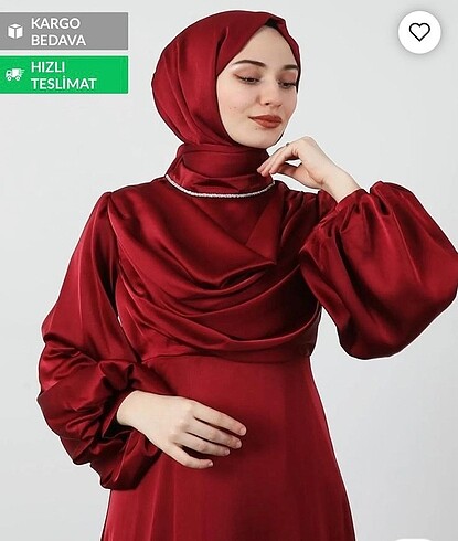 Kırmızı tesettür elbise