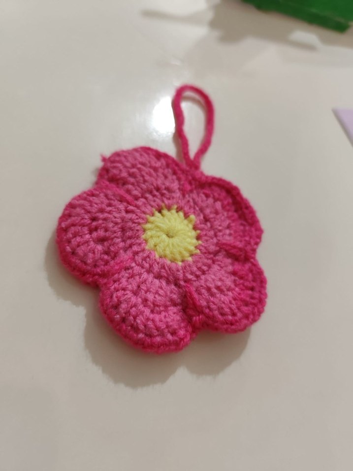 Örgü çiçek cüzdan - Görsel 2