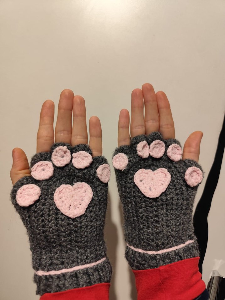 Gri kedi patili eldiven - Görsel 2