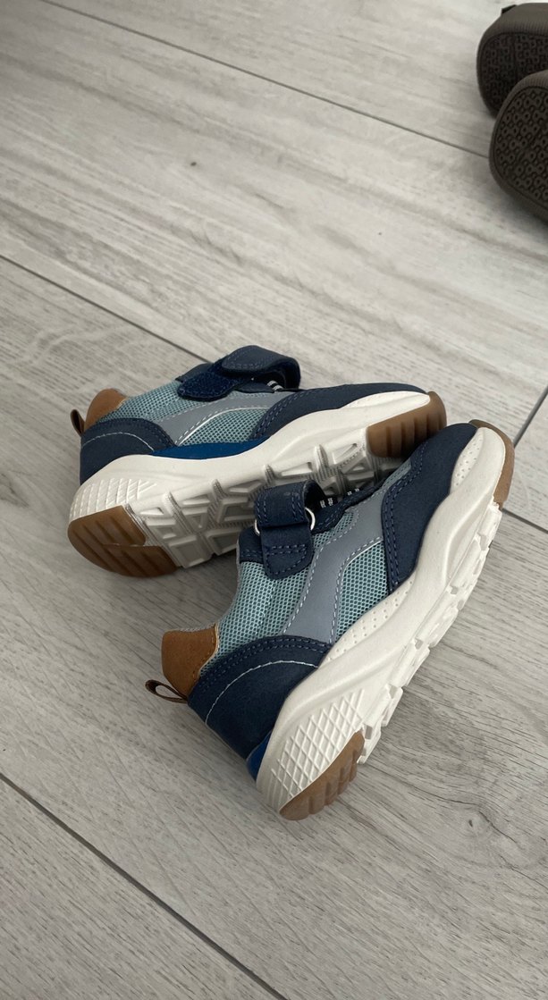 Mavi Gri Çocuk Spor Ayakkabı Cırtcırtlı - Görsel 3