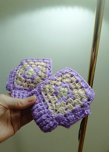 Mor Örgü çocuk Eldiveni - Görsel 2