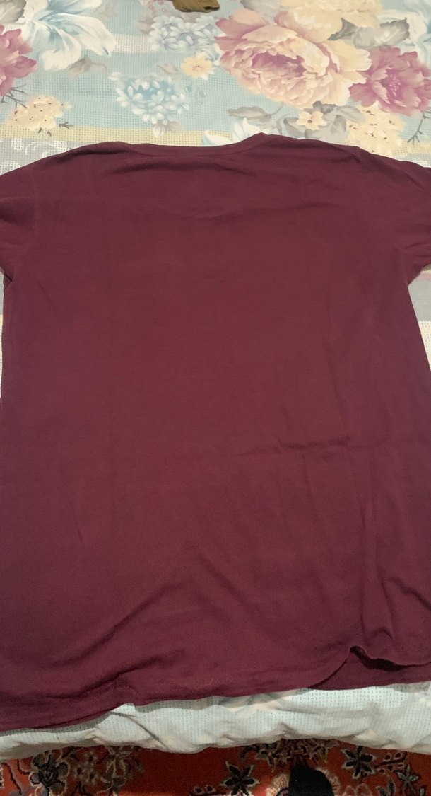 Bordo Hamile Kısa Kollu Tişört - Görsel 2