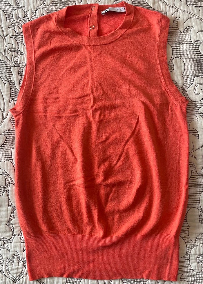 ZARA Örme Kolsuz Yüksek Yaka Kadın Atlet - Görsel 2