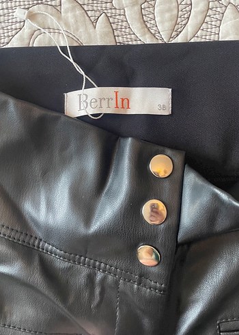 Siyah Deri Biker Kadın Pantolon - Görsel 2