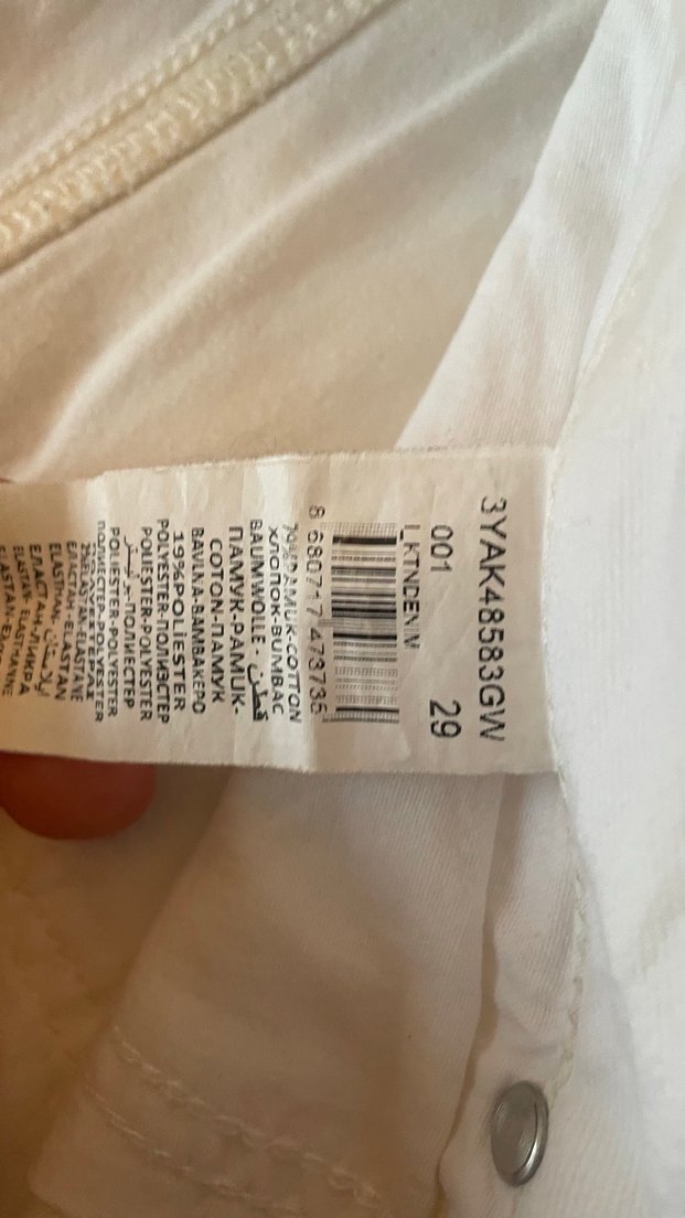 Beyaz Normal Kesim Kadın Denim Pantolon - Görsel 2