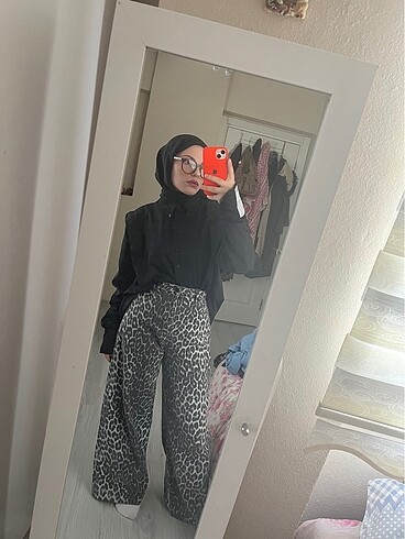 Trendyol & Milla leopar pantolon gri