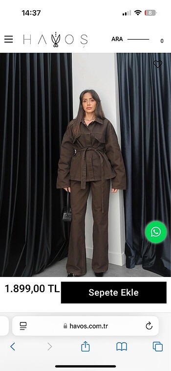 Denim takım acı kahve