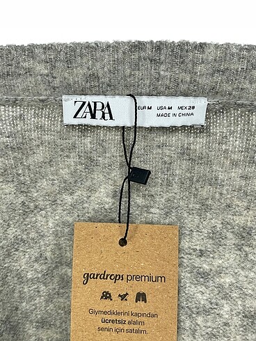 m Beden gri Renk Zara Hırka %70 İndirimli.