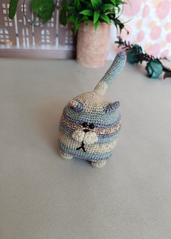 Beden Renk Tombik Örgü Peluş Kedi Oyuncak