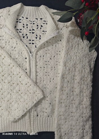 Pinterest Beyaz Örgü Minik Motifli Hırka