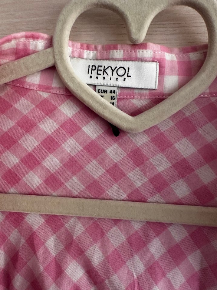 İpekyol Pembe Beyaz Ekose Gömlek — görsel 3/4