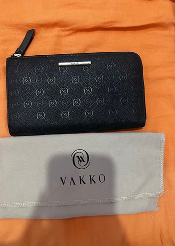 Vakko Siyah Monogramli Uzun Cuzdan