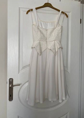 Adil Işık Adil Işık Beyaz Mini Nikah Elbisesi