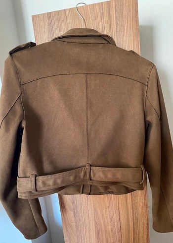 Bershka Kadın Kahverengi Süet Deri Ceket