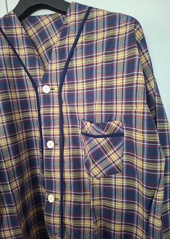 l/xl Beden kahverengi Renk Düğmeli, Gevşek Kesim Erkek pijama üst