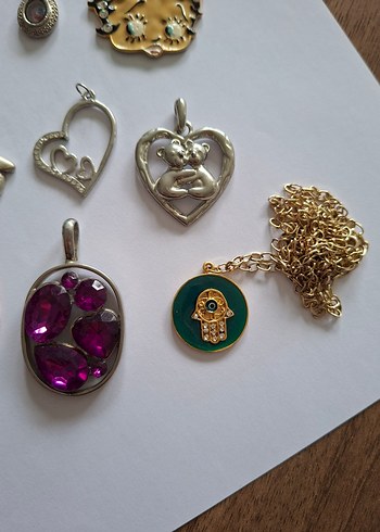 Altın Renkli Payetli Bohem kolye uçları - Görsel 3