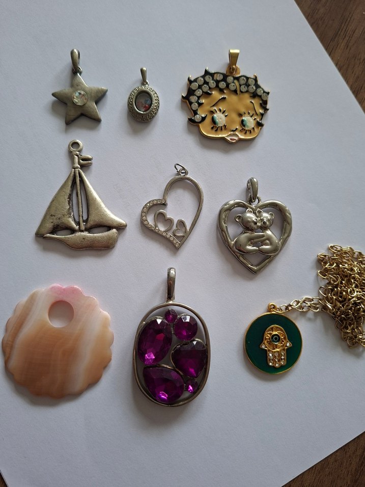 Altın Renkli Payetli Bohem kolye uçları - Görsel 2