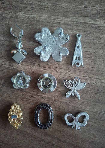 Gri İşlemeli Pullu Bohem Kadın Charm Seti - Görsel 4