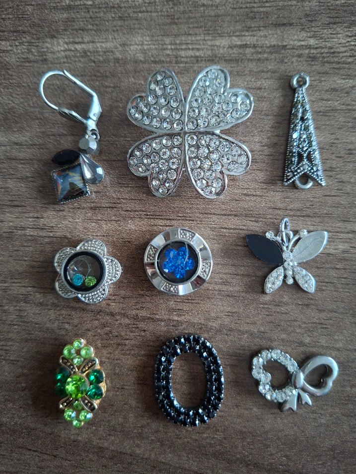 Gri İşlemeli Pullu Bohem Kadın Charm Seti - Görsel 2