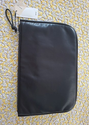 Siyah Deri Fermuarlı Kadın Clutch Çanta - Görsel 2