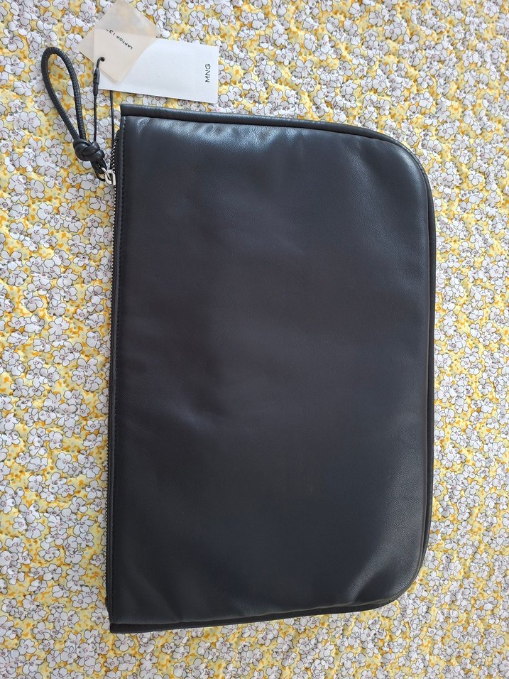 Siyah Deri Fermuarlı Kadın Clutch Çanta - Görsel 2