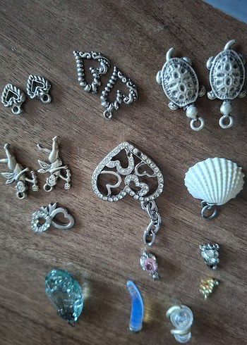 Turkuaz İşlemeli Pullu Kadın Charm Seti - Görsel 5