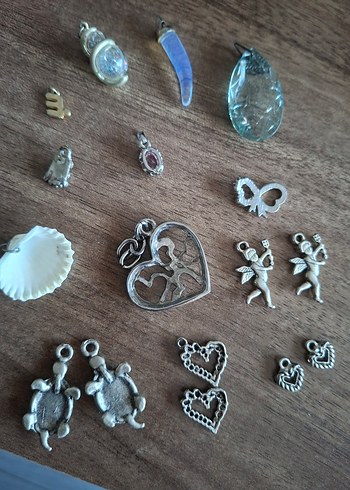 Turkuaz İşlemeli Pullu Kadın Charm Seti - Görsel 8