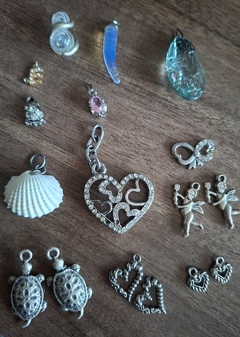 Turkuaz İşlemeli Pullu Kadın Charm Seti - Görsel 2