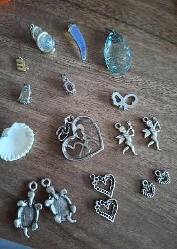 Turkuaz İşlemeli Pullu Kadın Charm Seti - Görsel 6