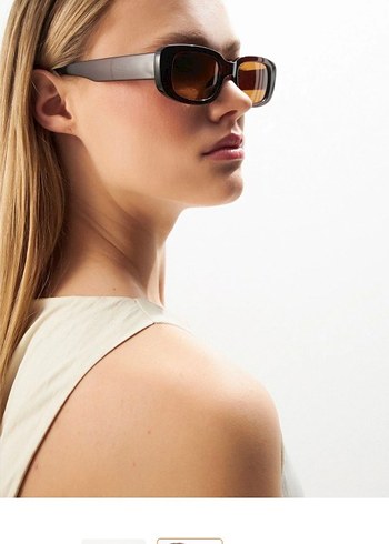 Bej Minimalist Kadın Güneş Gözlüğü - Görsel 2