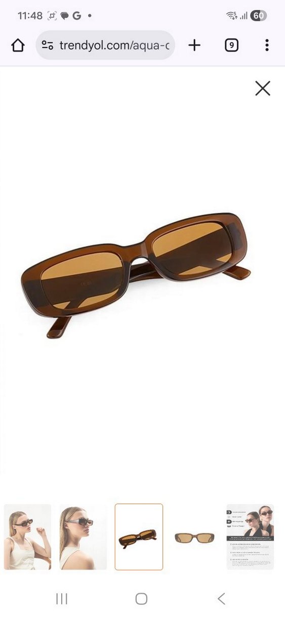Bej Minimalist Kadın Güneş Gözlüğü - Görsel 3