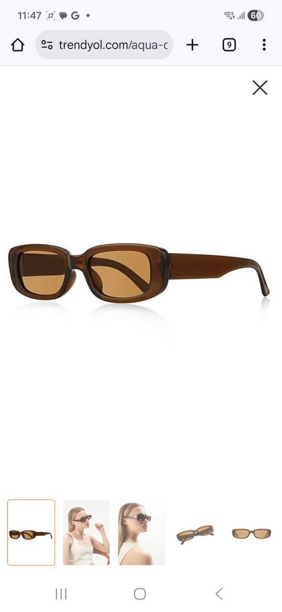 Bej Minimalist Kadın Güneş Gözlüğü - Görsel 5