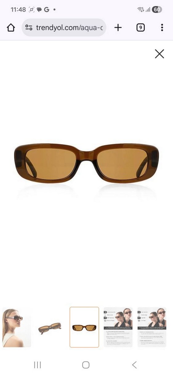 Bej Minimalist Kadın Güneş Gözlüğü - Görsel 4