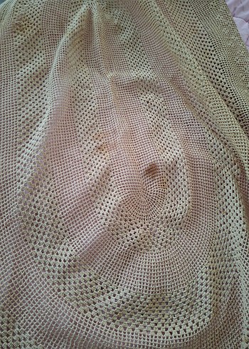 Dantel Detaylı Bej Bohem masa örtüsü fiskos örtüsü - Görsel 9