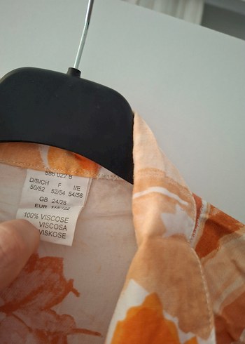 50 Beden Turuncu Tie-Dye Düğmeli Kısa Kollu Kadın Gömlek