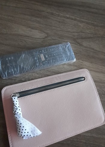Stradivarius Pastel Pembe Deri Fermuarlı Kadın Cüzdanı