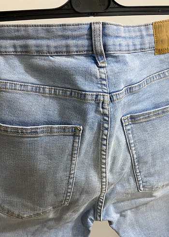 s Beden Bershka Düğmeli Mavi Gri denim Jean