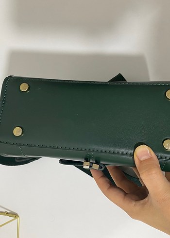 Zara Zara Koyu Yeşil Deri Kadın Çanta