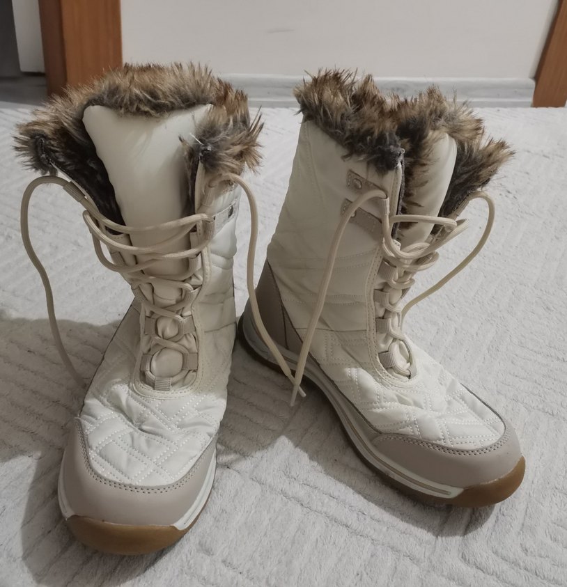 Kürklü Beyaz Kadın Dolgu Topuk Bot - Görsel 2