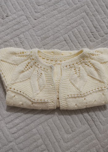 Kız Çocuk Bohem Beyaz Triko Hırka - Görsel 2